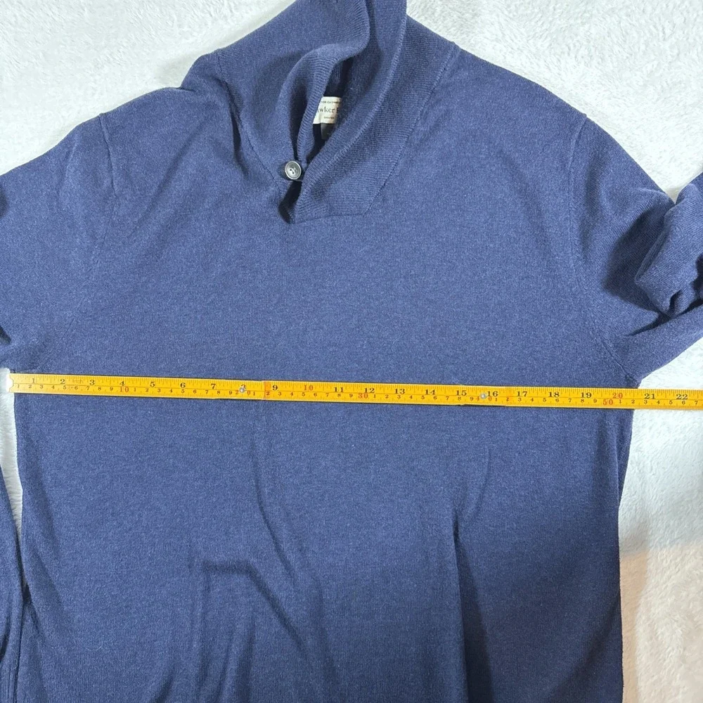 Washable Cashmere‎ Blend Stitch Fix Hawker Rye Blue Long Sleeve Button Neck S